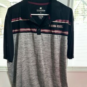 Colosseum Black and Gray Polo Shirt Sporty Design